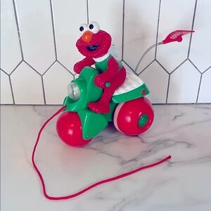 Vintage 1998 Sesame Street Elmo Holiday Trike Pull Toy